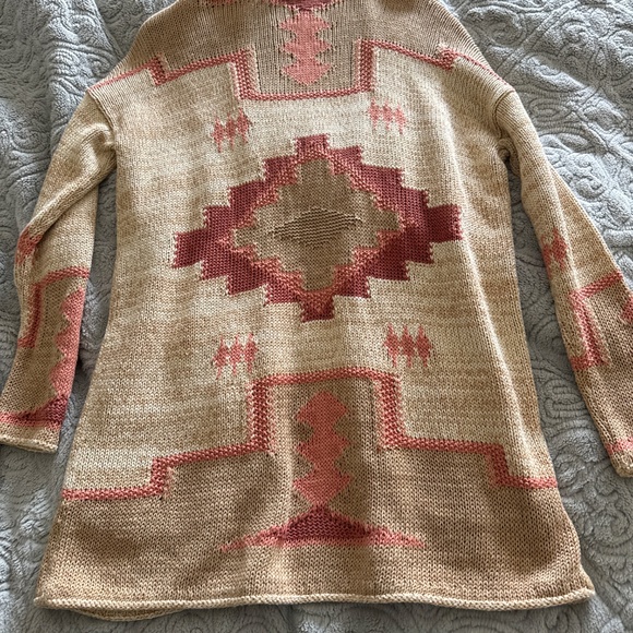 Lauren Ralph Lauren Tan and Pink Aztec Cardigan - Picture 3 of 3